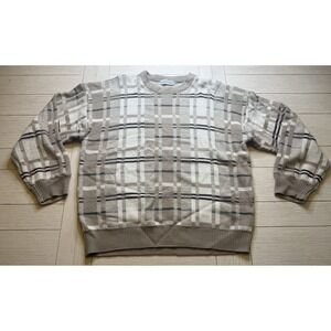 David Taylor VTG Sweater 80s 90s Brown Beige‎ Grandpa Classic Crewneck Pullover.